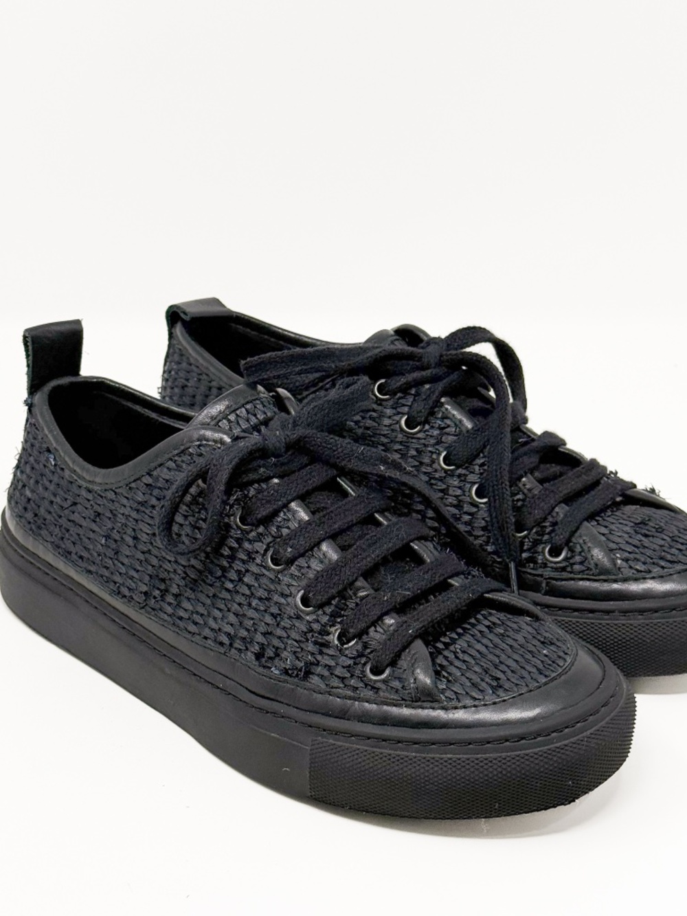Rachel Comey black woven low-top sneakers, size 36